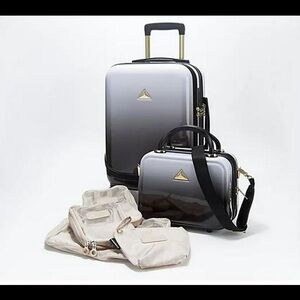 Triforce Hardside Carry On and Beauty Case Packing Cubes Black Ombre
